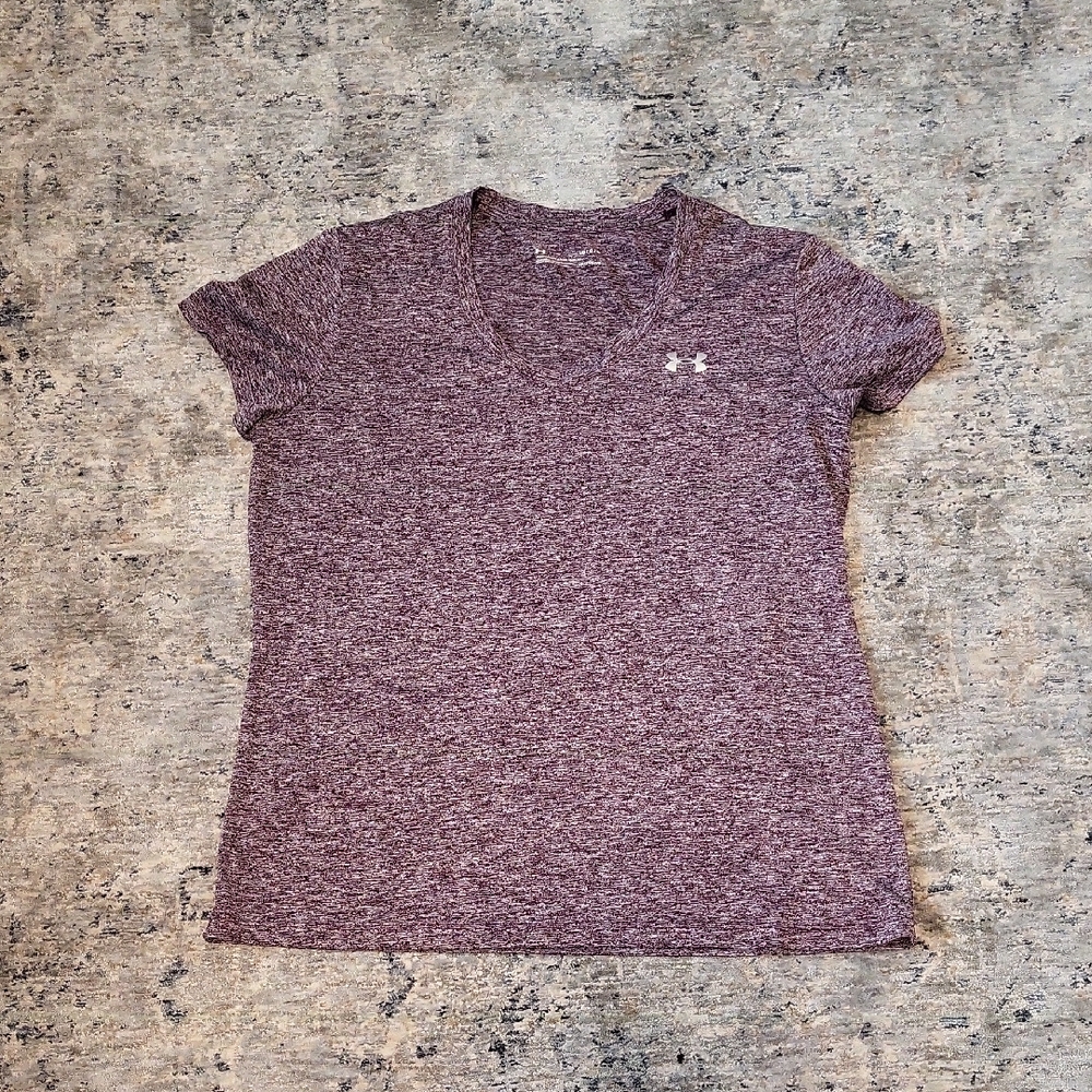 Under Armour Women's Heathered Purple Short Sleeve Tee